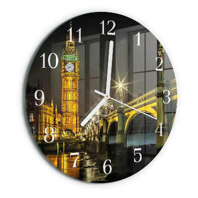 Ceas rotund de perete din sticlă Londra