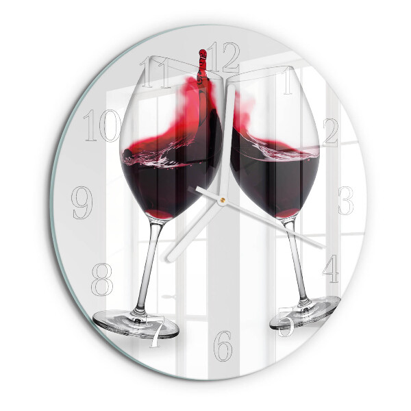 Ceas rotund de perete din sticlă Vin