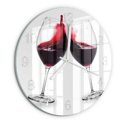 Ceas rotund de perete din sticlă Vin
