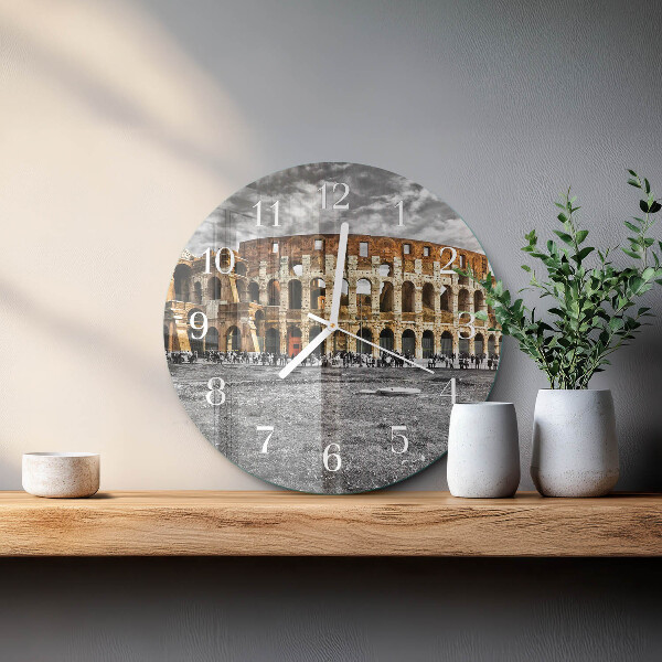 Ceas rotund de perete din sticlă Colosseum