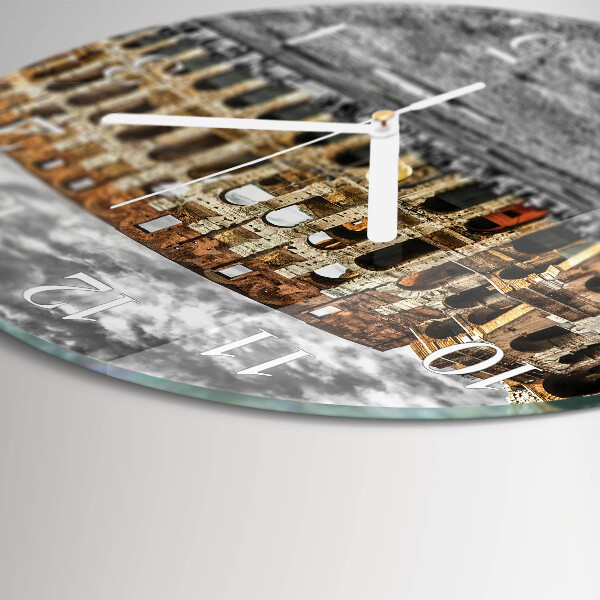Ceas rotund de perete din sticlă Colosseum