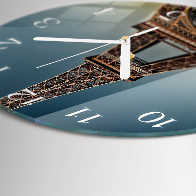 Ceas rotund de perete din sticlă Turnul Eiffel