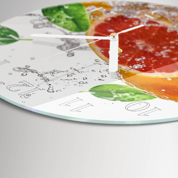 Ceas rotund de perete din sticlă Grapefruit