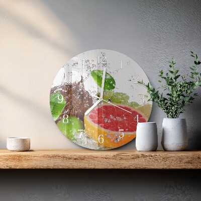 Ceas rotund de perete din sticlă Fructe