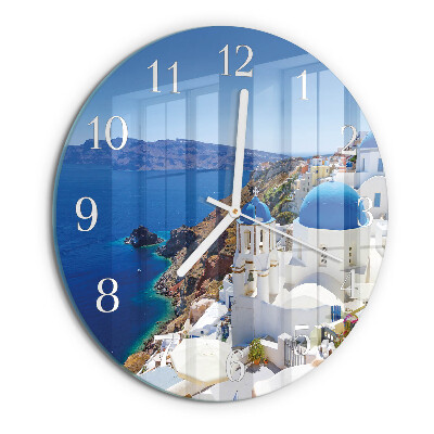 Ceas rotund de perete din sticlă Santorini