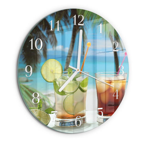 Ceas rotund de perete din sticlă Cocktail
