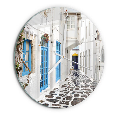 Ceas rotund de perete din sticlă Santorini
