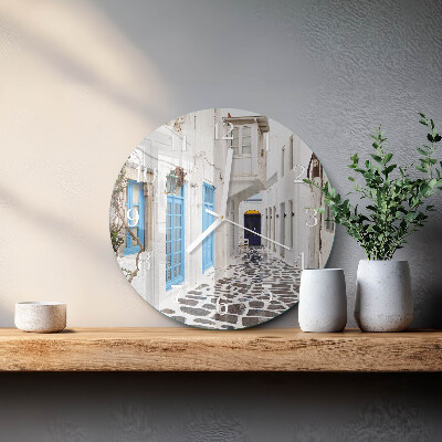 Ceas rotund de perete din sticlă Santorini