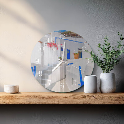 Ceas rotund de perete din sticlă Santorini