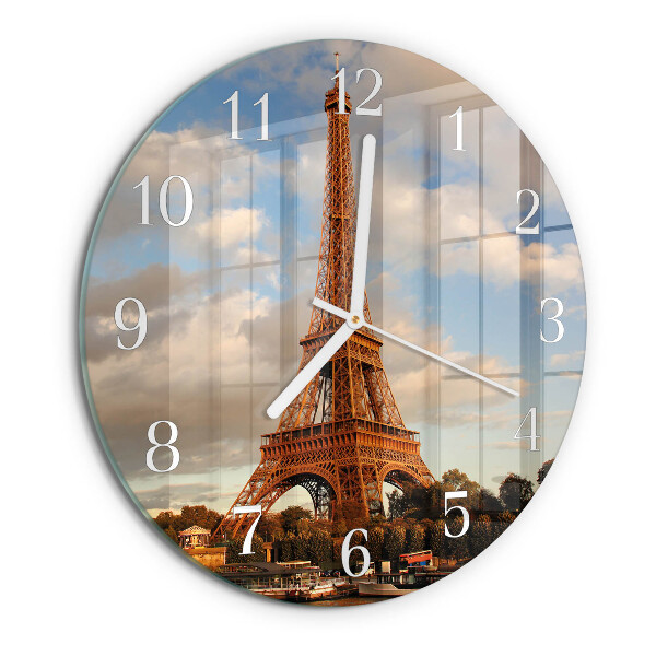 Ceas rotund de perete din sticlă Paris