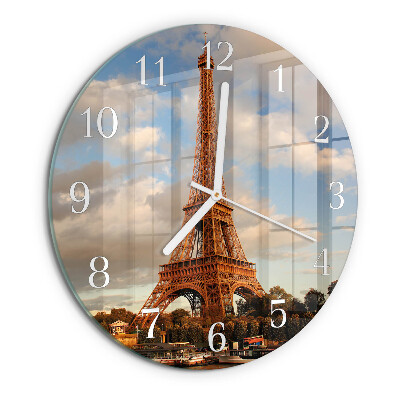Ceas rotund de perete din sticlă Paris