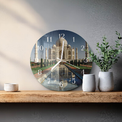 Ceas rotund de perete din sticlă Taj Mahal