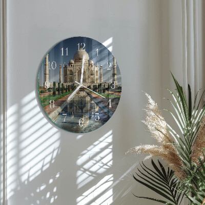 Ceas rotund de perete din sticlă Taj Mahal