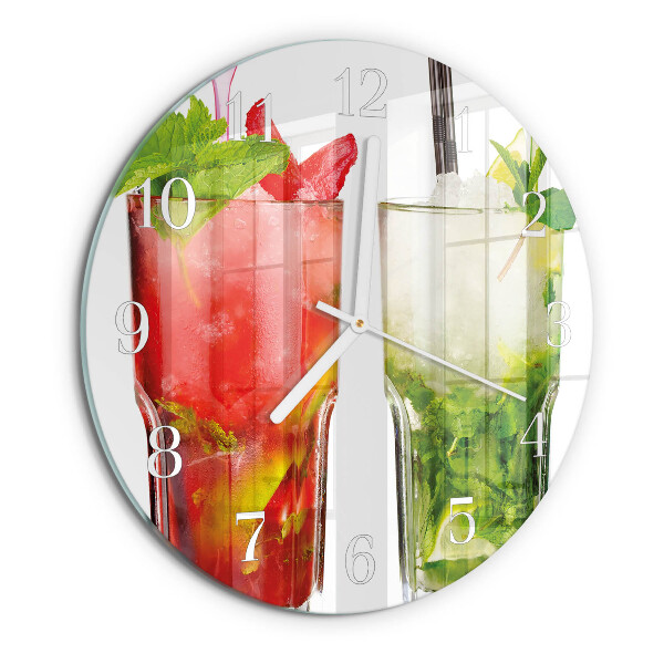 Ceas rotund de perete din sticlă Cocktailuri