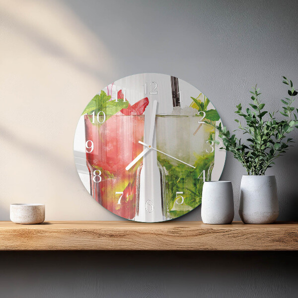 Ceas rotund de perete din sticlă Cocktailuri