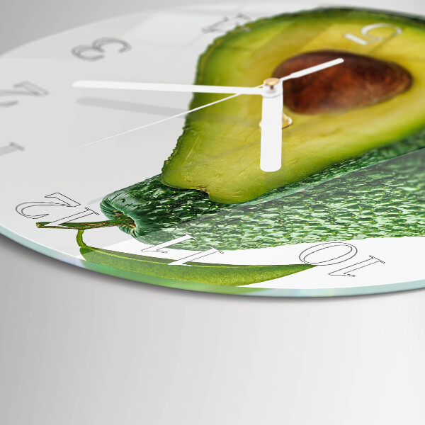 Ceas rotund de perete din sticlă Avocado