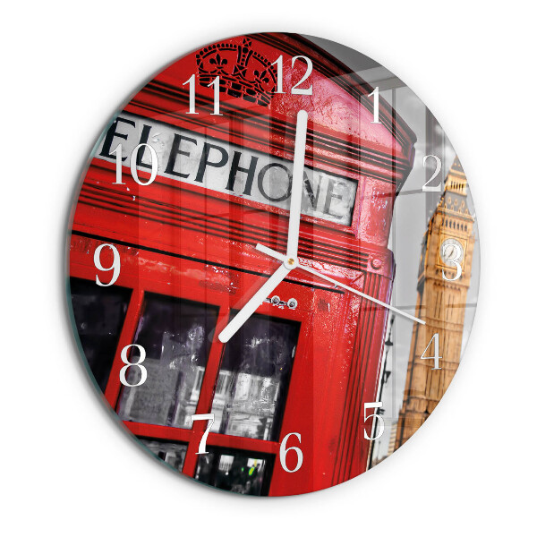 Ceas rotund de perete din sticlă Londra