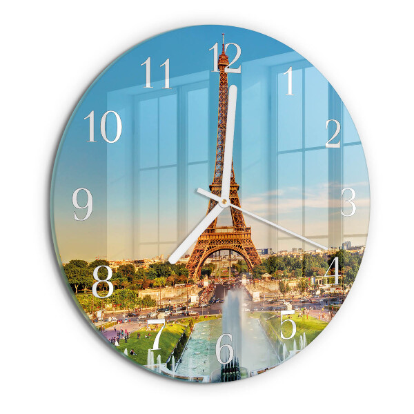 Ceas rotund de perete din sticlă Paris