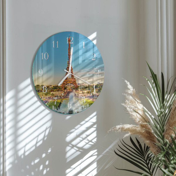 Ceas rotund de perete din sticlă Paris