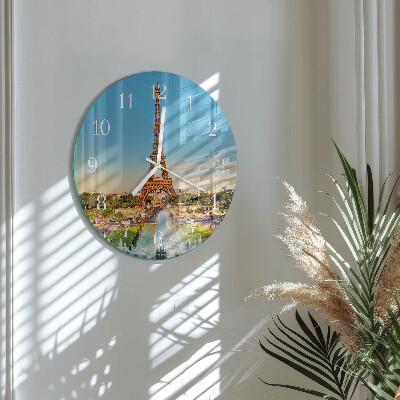 Ceas rotund de perete din sticlă Paris