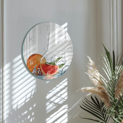 Ceas rotund de perete din sticlă Grapefruit