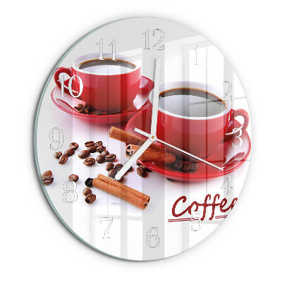 Ceas rotund de perete din sticlă Ceașcă de cafea