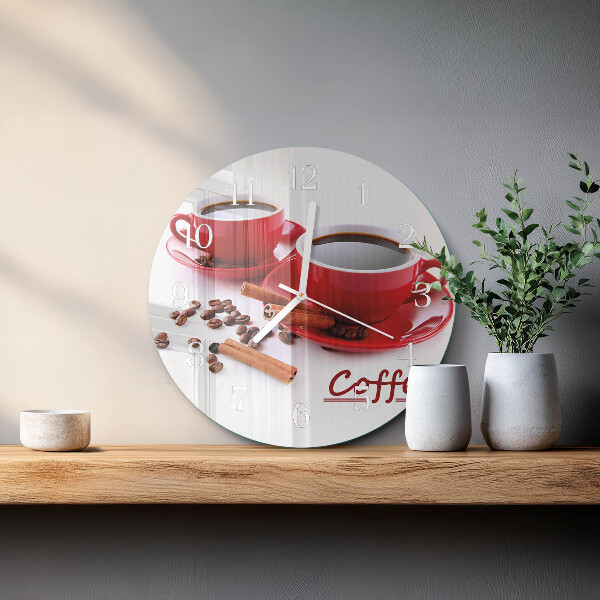 Ceas rotund de perete din sticlă Ceașcă de cafea