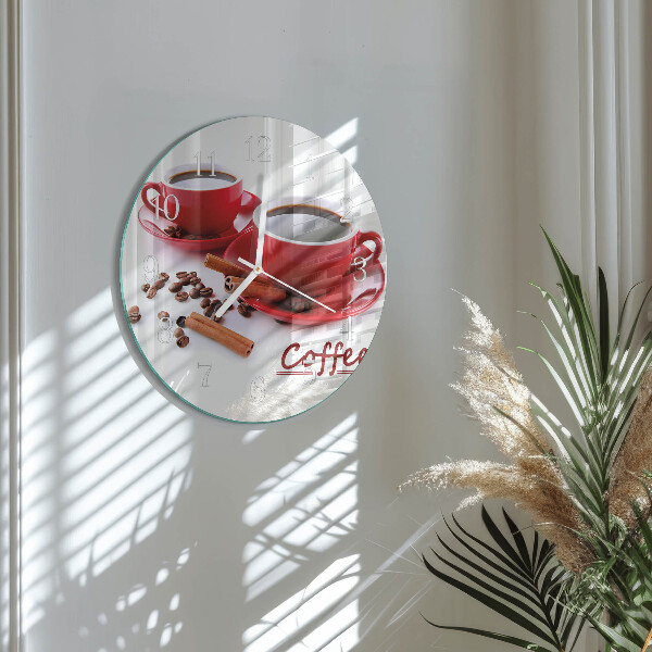Ceas rotund de perete din sticlă Ceașcă de cafea