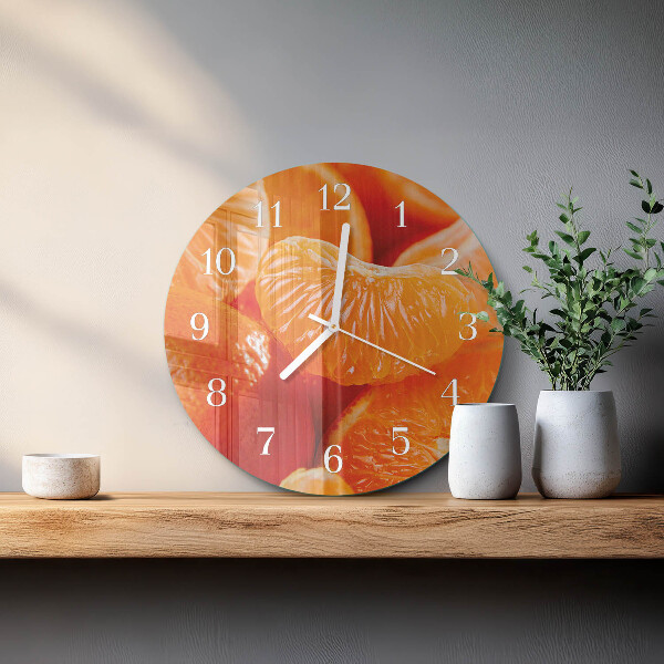 Ceas rotund de perete din sticlă Mandarine