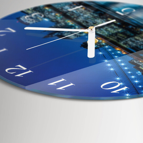 Ceas rotund de perete din sticlă Orizont