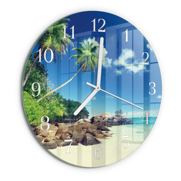Ceas rotund de perete din sticlă Palm Beach