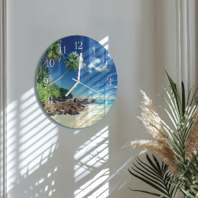 Ceas rotund de perete din sticlă Palm Beach