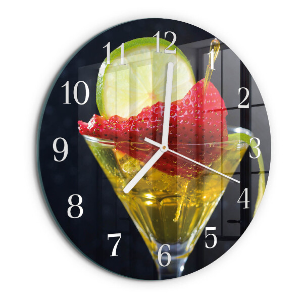Ceas rotund de perete din sticlă Cocktail