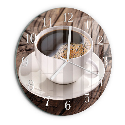 Ceas rotund de perete din sticlă Cafea