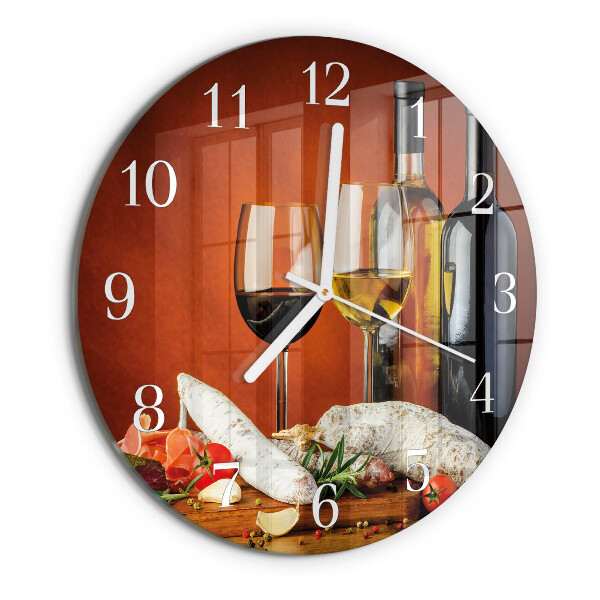 Ceas rotund de perete din sticlă Vin