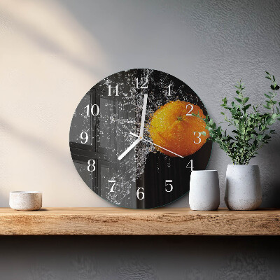 Ceas rotund de perete din sticlă Portocale