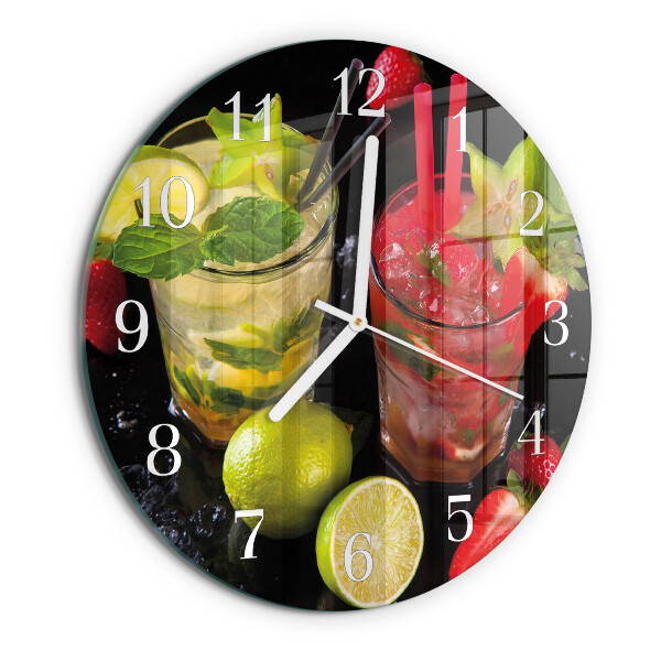 Ceas rotund de perete din sticlă Cocktail