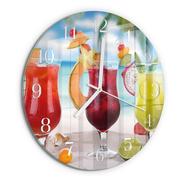 Ceas rotund de perete din sticlă Cocktail
