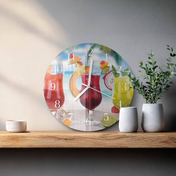 Ceas rotund de perete din sticlă Cocktail