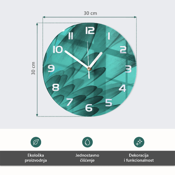 Ceas rotund de perete din sticlă Mere