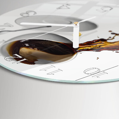 Ceas rotund de perete din sticlă Cafea