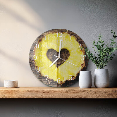Ceas rotund de perete din sticlă Ananas