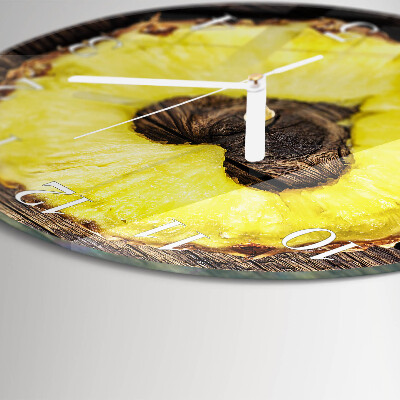 Ceas rotund de perete din sticlă Ananas