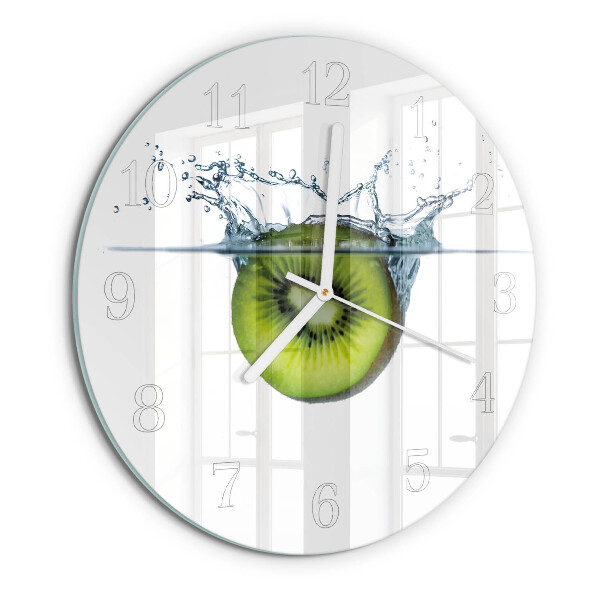 Ceas rotund de perete din sticlă Kiwi
