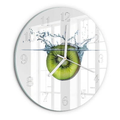 Ceas rotund de perete din sticlă Kiwi