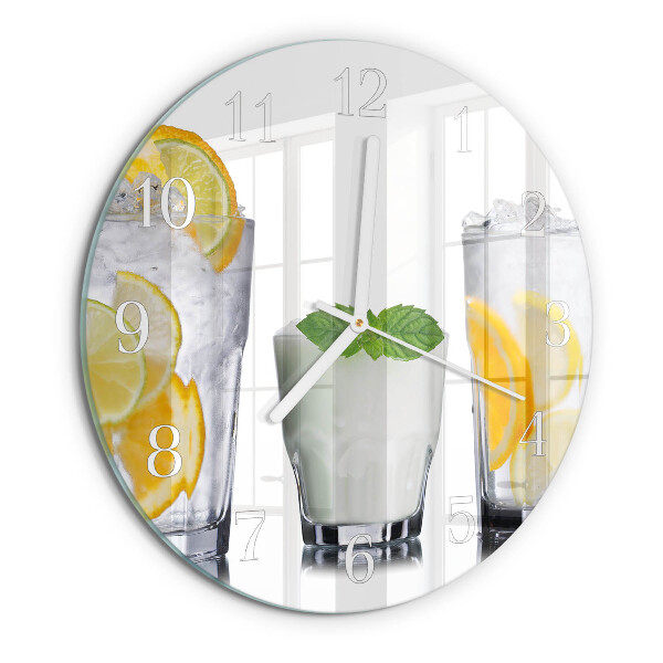 Ceas rotund de perete din sticlă Citric