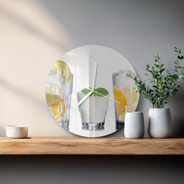 Ceas rotund de perete din sticlă Citric