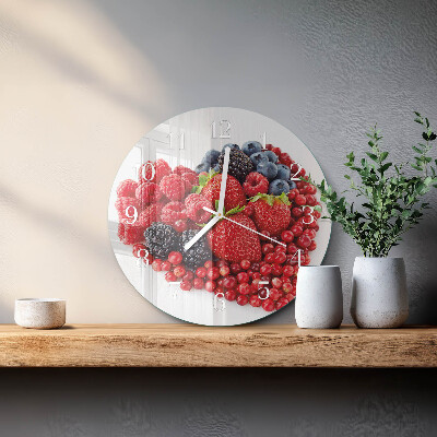 Ceas rotund de perete din sticlă Fructe