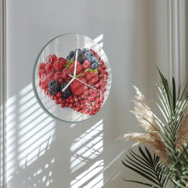 Ceas rotund de perete din sticlă Fructe