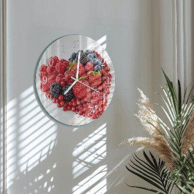 Ceas rotund de perete din sticlă Fructe